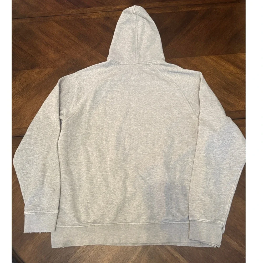Nike Gray‎ Pullover Hoodie Sweatshirt Mens XL Distressed Hem Minimalist |E1
